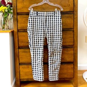 cotton wide gingham pants - good pockets! Ankle cut - flattering shape